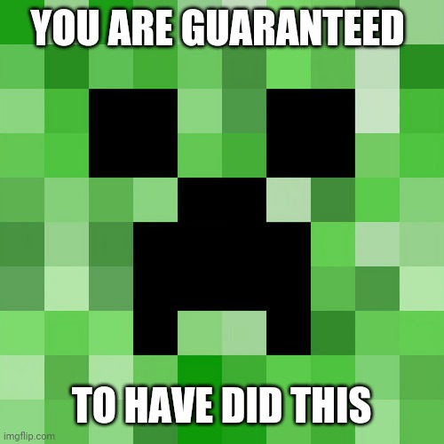 Scumbag Minecraft Meme | YOU ARE GUARANTEED TO HAVE DID THIS | image tagged in memes,scumbag minecraft | made w/ Imgflip meme maker