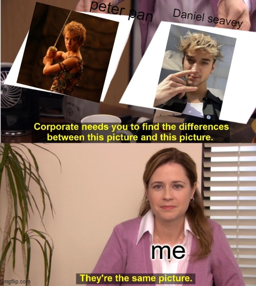 They're The Same Picture | peter pan; Daniel seavey; me | image tagged in memes,they're the same picture | made w/ Imgflip meme maker