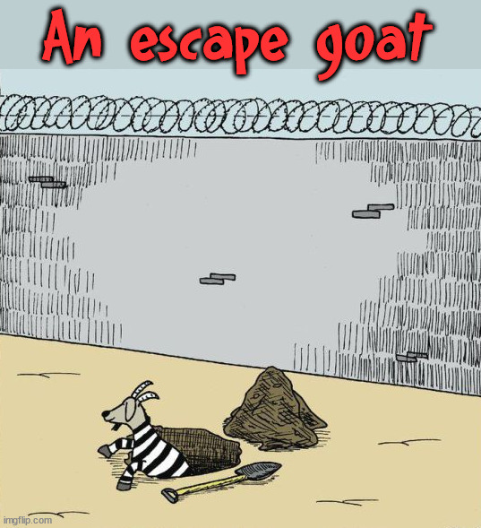 An escape goat | image tagged in comics/cartoons | made w/ Imgflip meme maker