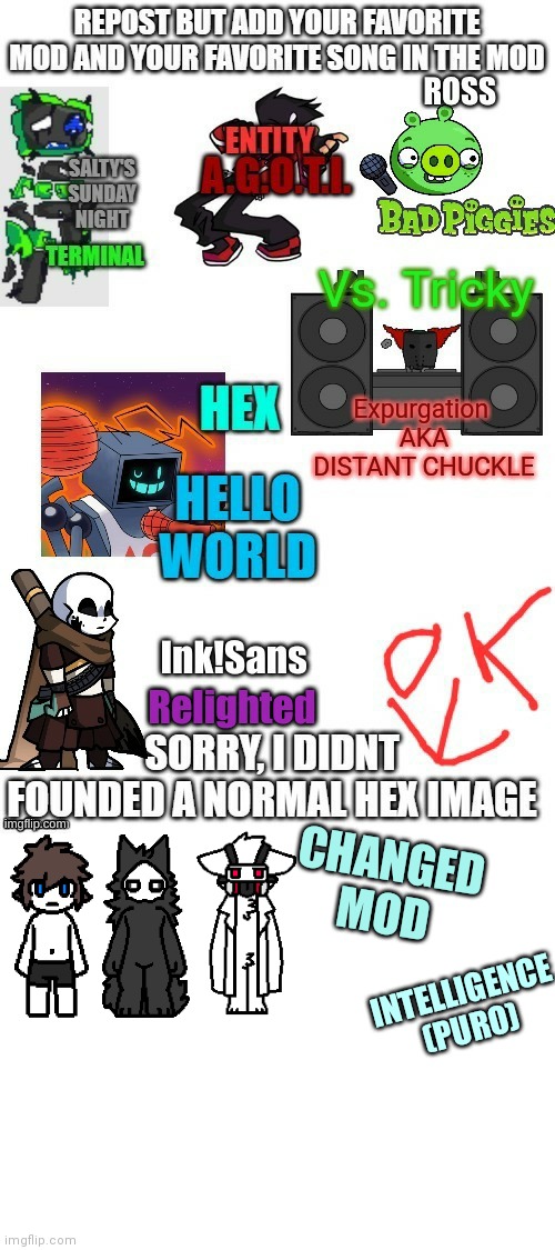 Sry it took up so much space | CHANGED MOD; INTELLIGENCE (PURO) | image tagged in blank white template | made w/ Imgflip meme maker