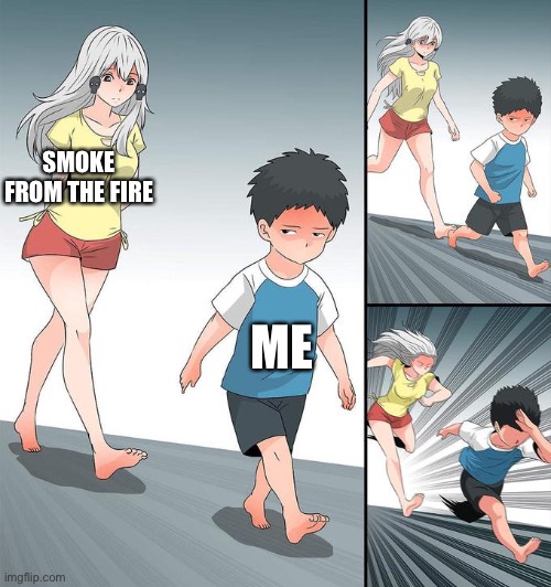 I JUST WANT TO SPIT MOLTEN FOOD ITEMS AT SQUIDWARD | SMOKE FROM THE FIRE; ME | image tagged in ara ara chase | made w/ Imgflip meme maker