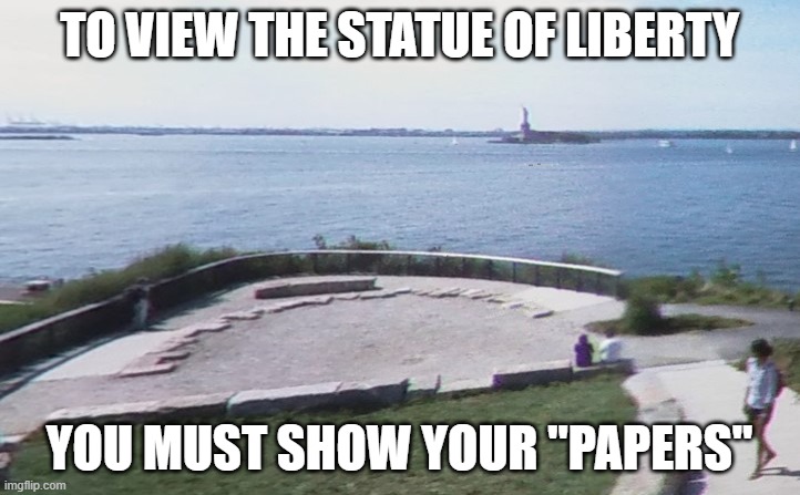 Show your papers | TO VIEW THE STATUE OF LIBERTY; YOU MUST SHOW YOUR "PAPERS" | made w/ Imgflip meme maker