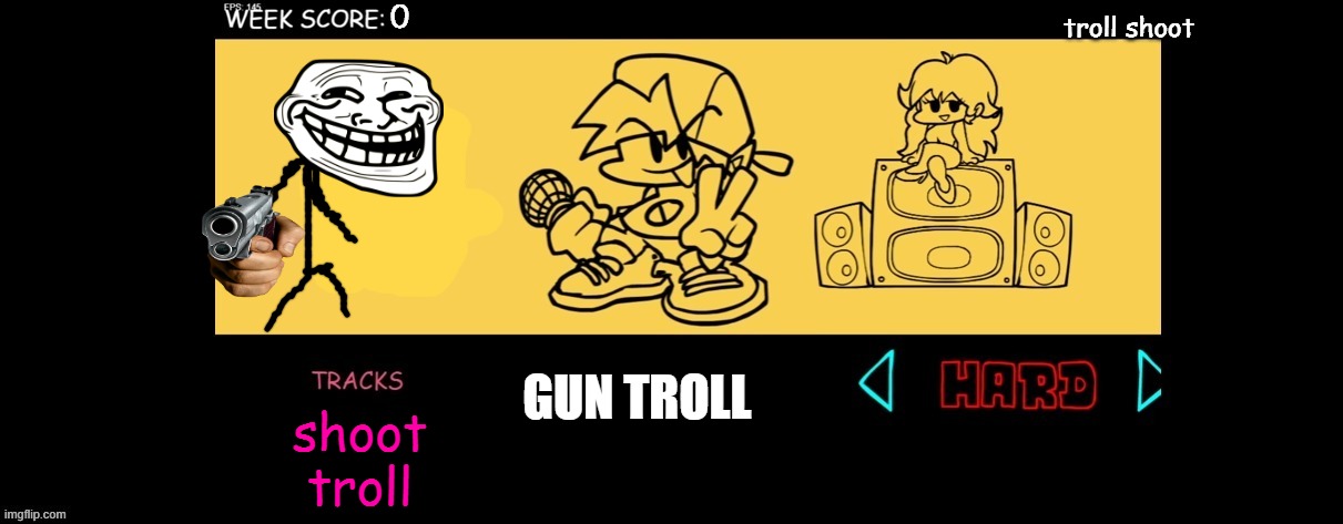 the gun troll | troll shoot; GUN TROLL; shoot troll | image tagged in troll smasher | made w/ Imgflip meme maker