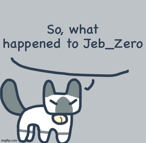 Cat | So, what happened to Jeb_Zero | image tagged in cat | made w/ Imgflip meme maker