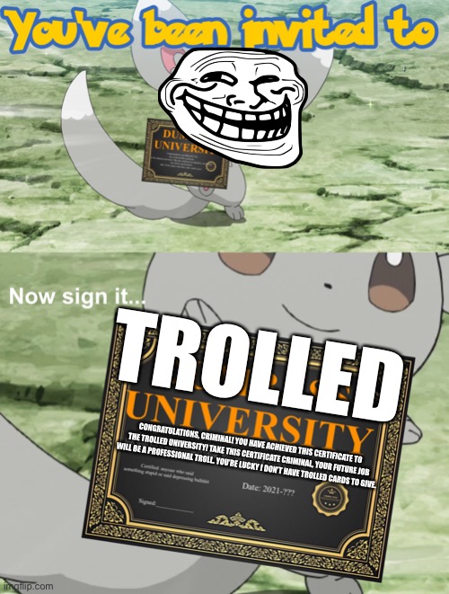 High Quality Trolled University Blank Meme Template
