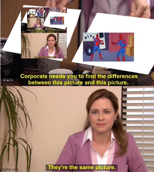 pamception | image tagged in memes,they're the same picture,spiderman pointing at spiderman,recursion | made w/ Imgflip meme maker