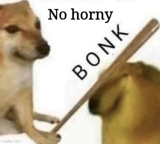 Bonk | No horny | image tagged in bonk | made w/ Imgflip meme maker