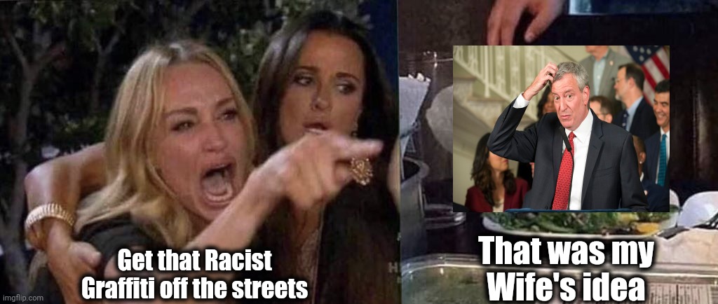 woman yelling at cat | Get that Racist
Graffiti off the streets That was my
Wife's idea | image tagged in woman yelling at cat | made w/ Imgflip meme maker