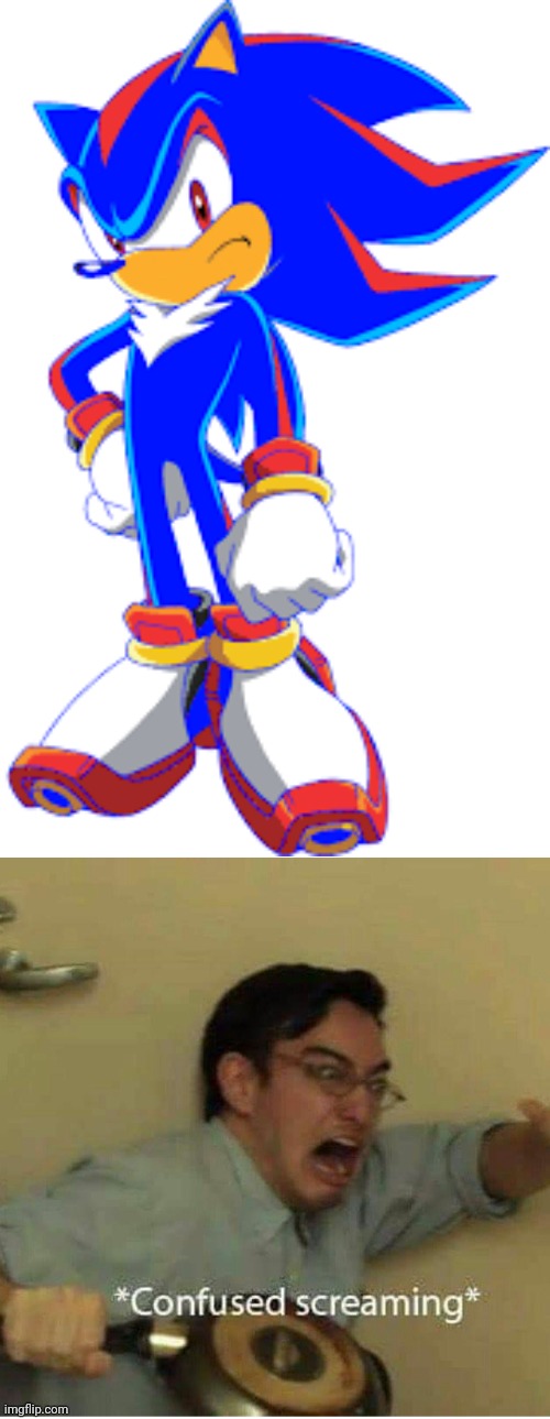 BLUE SHADOW!? | image tagged in confused screaming | made w/ Imgflip meme maker