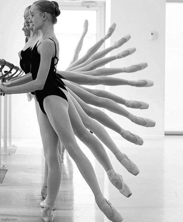 Ballerina leg wave | image tagged in ballerina leg wave | made w/ Imgflip meme maker