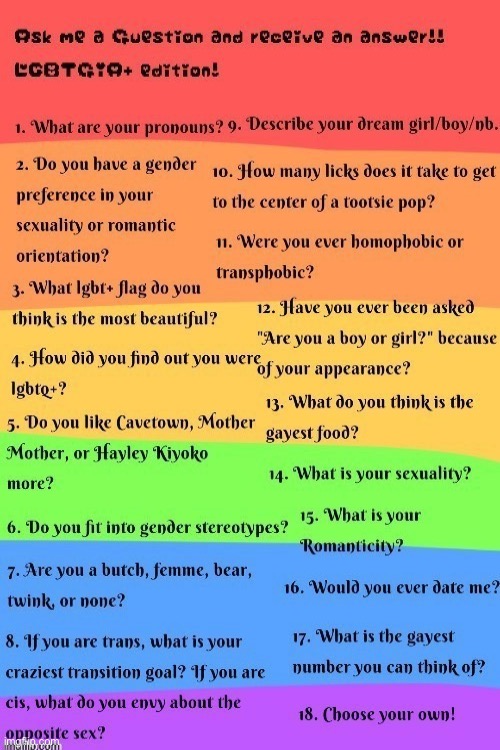Ik lots of people are using this and sure there’ll be people who are sick of it, but let us have our fun :) | image tagged in fun,lgbt,question | made w/ Imgflip meme maker