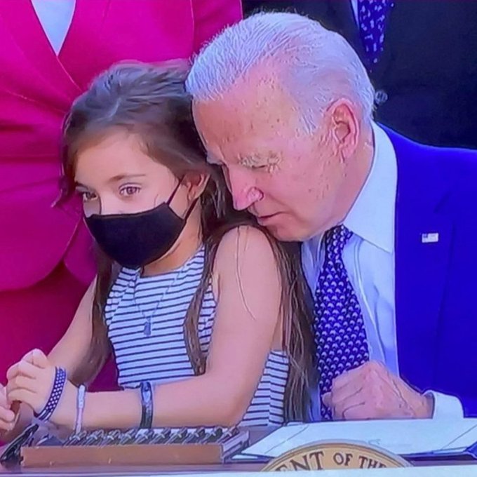 Joe Biden sniffing kid Blank Meme Template