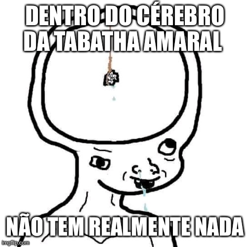 Tabatha amaral | DENTRO DO CÉREBRO DA TABATHA AMARAL; NÃO TEM REALMENTE NADA | image tagged in big head idiot | made w/ Imgflip meme maker