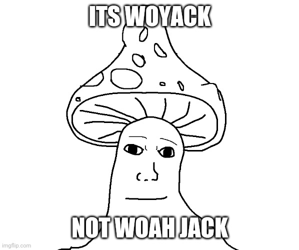 h | ITS WOYACK; NOT WOAH JACK | image tagged in shroomjak | made w/ Imgflip meme maker