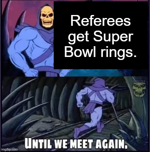 Until we meet again. | Referees get Super Bowl rings. | image tagged in until we meet again | made w/ Imgflip meme maker
