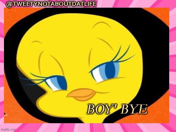 Bye Boy | @TWEETYNOTABOUTDATLIFE; BOY' BYE | image tagged in bye,dude,get out | made w/ Imgflip meme maker