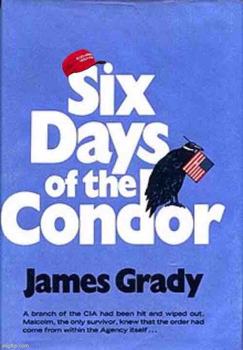 In six days, the whole world will know. #WatchTheCondor | image tagged in trump six days of the condor,six days,mike lindell,books,in six days,the world will know | made w/ Imgflip meme maker