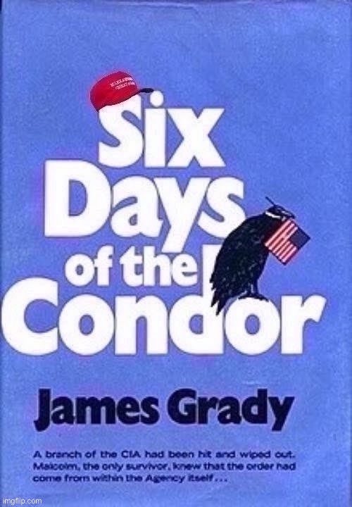In six days, the whole world will know. #WatchTheCondor | image tagged in trump six days of the condor,mike lindell,trump inauguration,in six days,the whole world will know,watch the condor | made w/ Imgflip meme maker