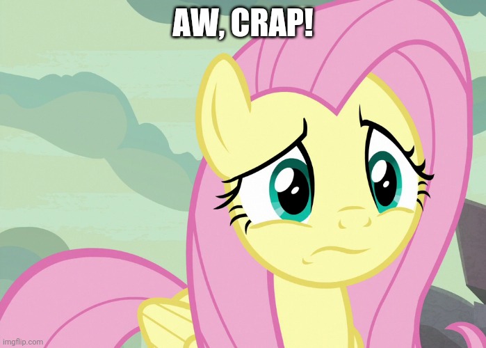 Fluttershy Was Puzzled (MLP) | AW, CRAP! | image tagged in fluttershy was puzzled mlp | made w/ Imgflip meme maker