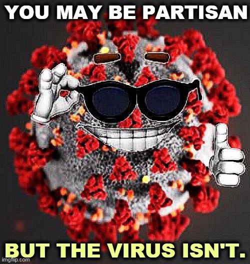He doesn't care who you voted for. | YOU MAY BE PARTISAN; BUT THE VIRUS ISN'T. | image tagged in covid virus smile,coronavirus,no,politics,covid-19 | made w/ Imgflip meme maker
