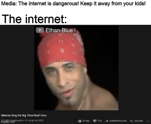 Media: The internet is dangerous! Keep it away from your kids! The internet: | image tagged in internet,memes,ricardo milos | made w/ Imgflip meme maker