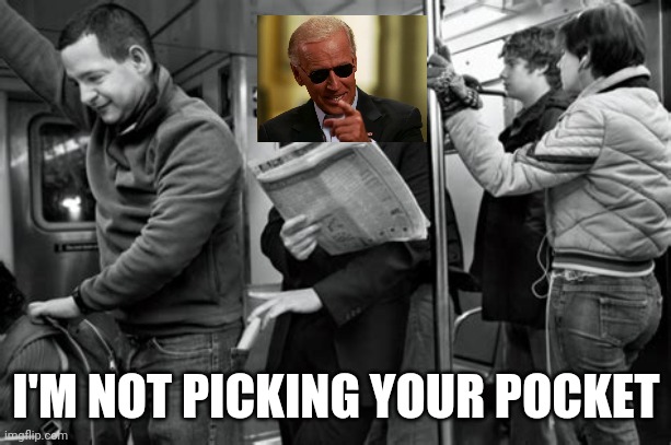 Flip-flopper or Deluded Jedi? | I'M NOT PICKING YOUR POCKET | image tagged in 3 handed pedo joe | made w/ Imgflip meme maker