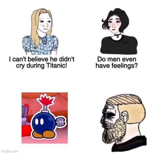 Where real men cry | image tagged in do men have feelings | made w/ Imgflip meme maker