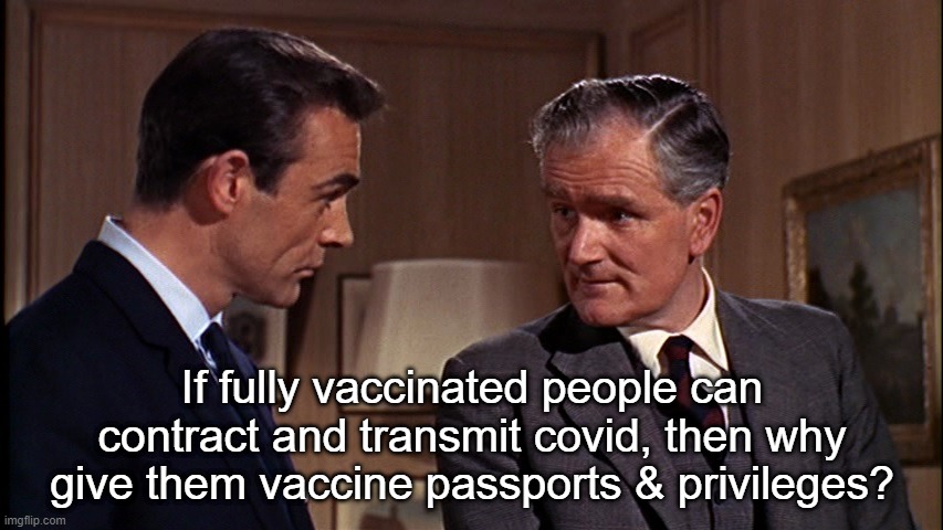 The Original "Q" | If fully vaccinated people can contract and transmit covid, then why give them vaccine passports & privileges? | image tagged in q,james bond,007,vaccine,covid,biden | made w/ Imgflip meme maker