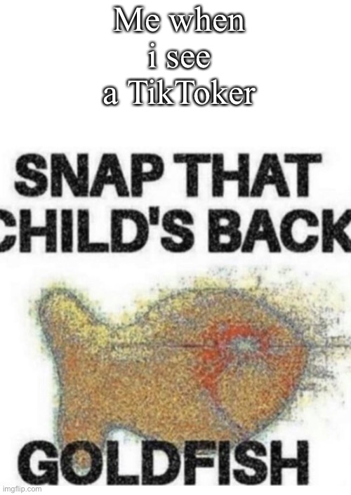 Snap That Child’s Back | Me when i see a TikToker | image tagged in snap that child s back | made w/ Imgflip meme maker