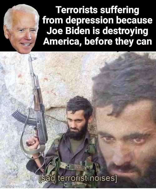 Blowhard Joe makee terrorists depressed - Imgflip