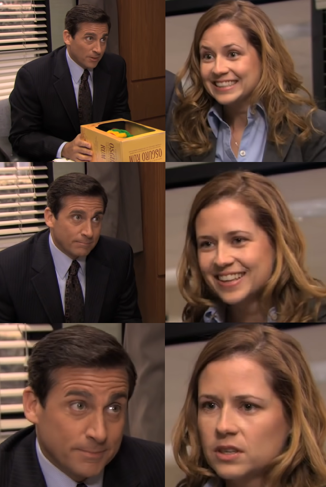 Pam and Michael Blank Meme Template
