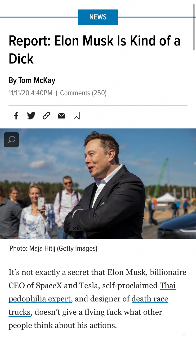 Elon Musk is kind of a dick Blank Meme Template