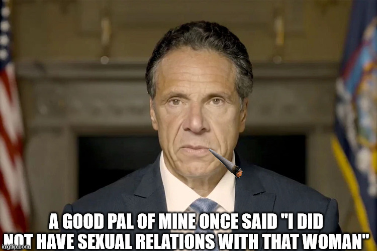 CUOMO RELATIONS | A GOOD PAL OF MINE ONCE SAID "I DID NOT HAVE SEXUAL RELATIONS WITH THAT WOMAN" | image tagged in clinton,bill,abuse | made w/ Imgflip meme maker