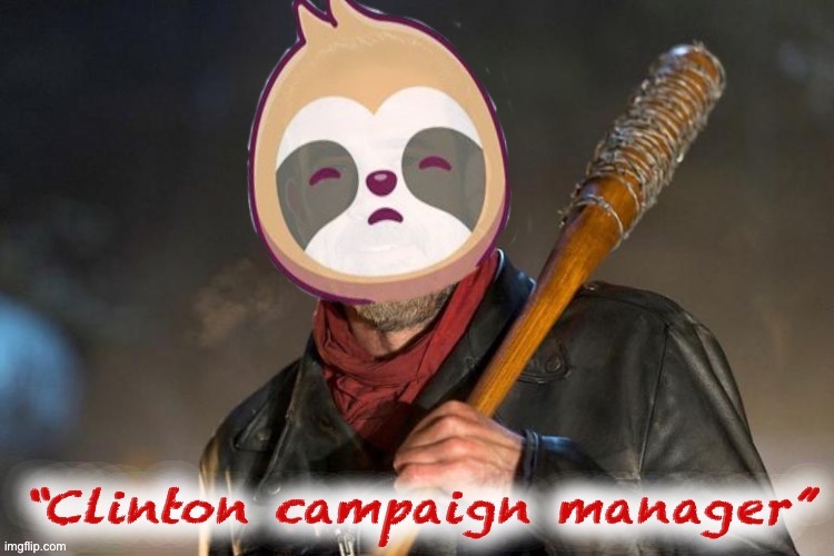 Sloth clinton campaign manager | image tagged in sloth clinton campaign manager | made w/ Imgflip meme maker