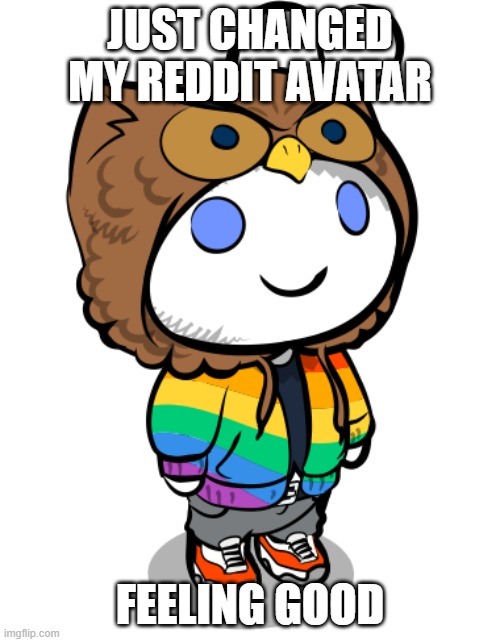 I got it from the randomizer but still | JUST CHANGED MY REDDIT AVATAR; FEELING GOOD | made w/ Imgflip meme maker