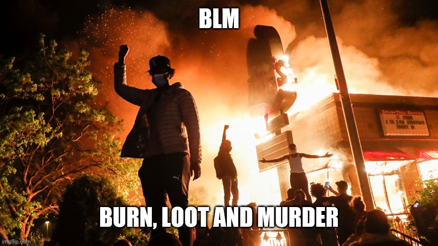 BLM Riots | BLM BURN, LOOT AND MURDER | image tagged in blm riots | made w/ Imgflip meme maker