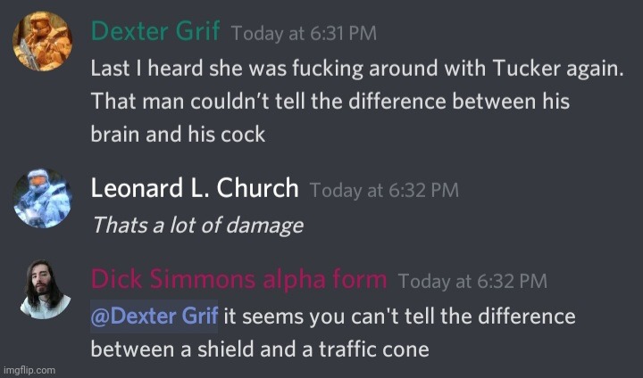 I dont remember what server this was in (I was Church obv) | made w/ Imgflip meme maker