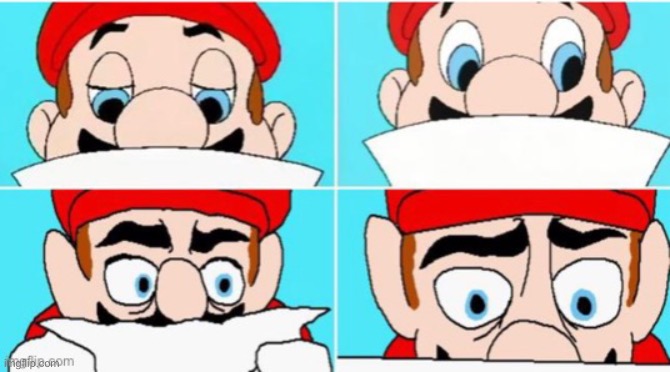 High Quality Mario realizes something horrible Blank Meme Template
