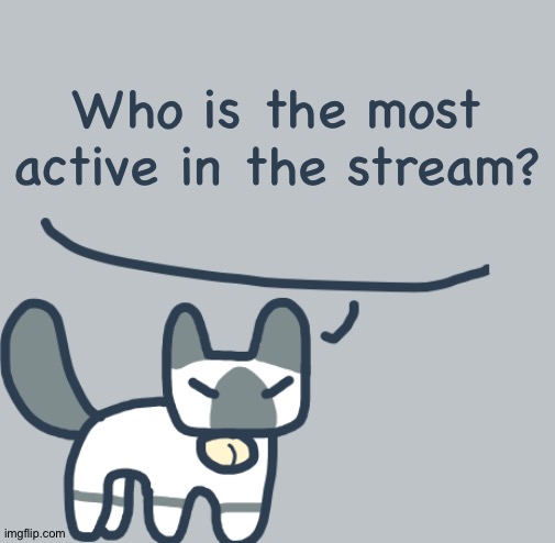 Random question, part 11 | Who is the most active in the stream? | image tagged in cat | made w/ Imgflip meme maker