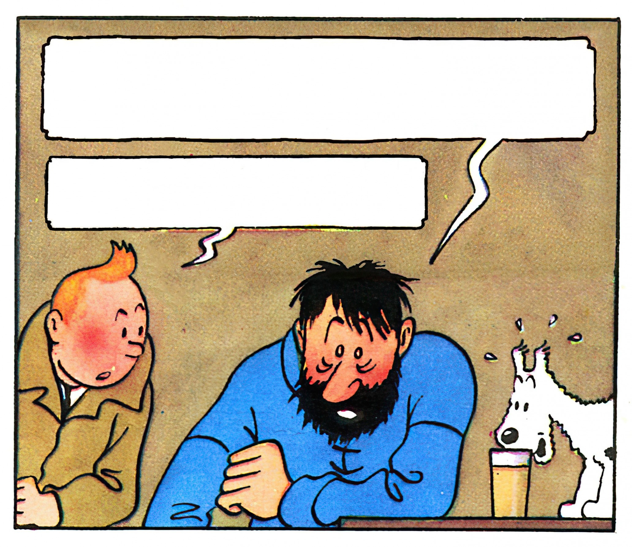 High Quality Tintin and Haddock Blank Meme Template