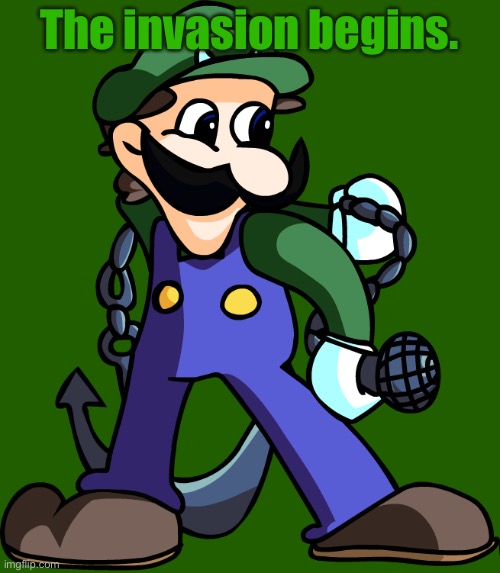 Obey Weegee, destroy Mario! | The invasion begins. | image tagged in weegee,invasion | made w/ Imgflip meme maker