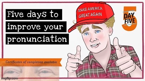 5 days to improve your pronunciation. Of how to say “President Trump” again, libtrads. | image tagged in trump 5 days,improve your pronunciation,libtrads | made w/ Imgflip meme maker