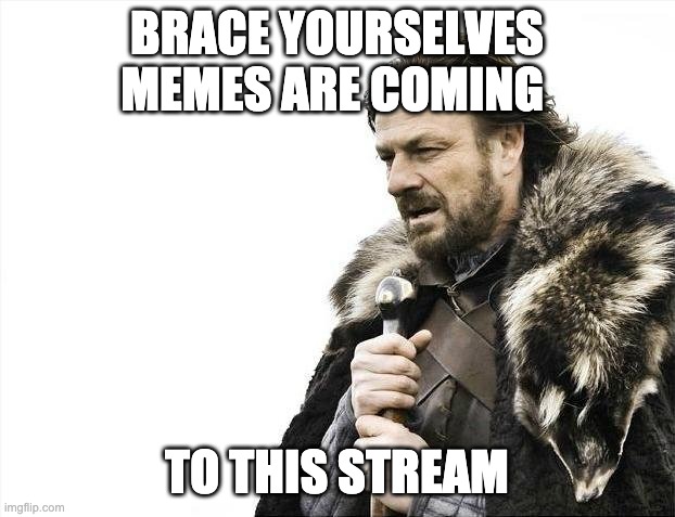 Brace Yourselves X is Coming | BRACE YOURSELVES MEMES ARE COMING; TO THIS STREAM | image tagged in memes,brace yourselves x is coming | made w/ Imgflip meme maker