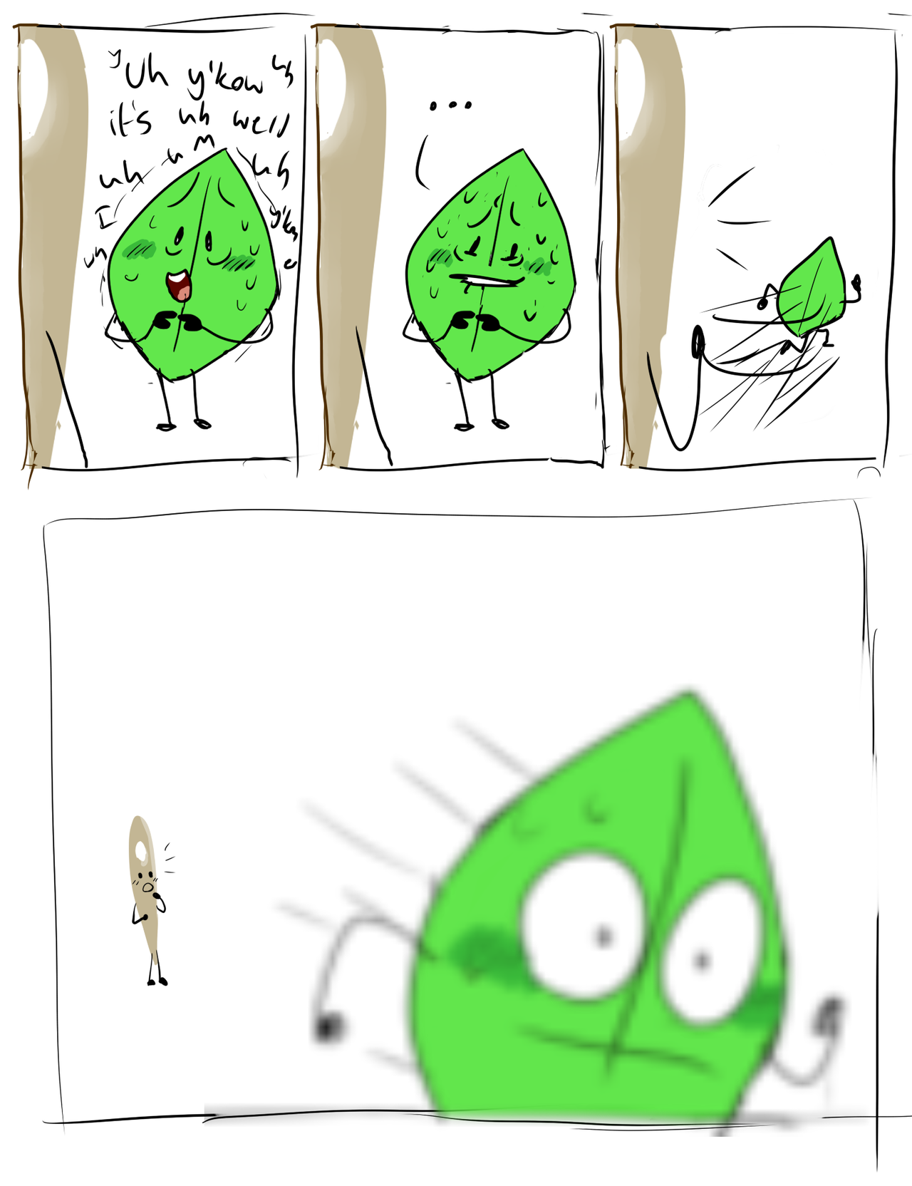 leafy runs away Blank Meme Template