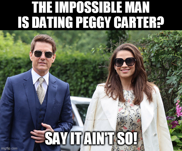 Marvel Gold | THE IMPOSSIBLE MAN IS DATING PEGGY CARTER? SAY IT AIN'T SO! | image tagged in mcu,impossible man,tom cruise,haley atwell,agent carter,marvel two in one | made w/ Imgflip meme maker