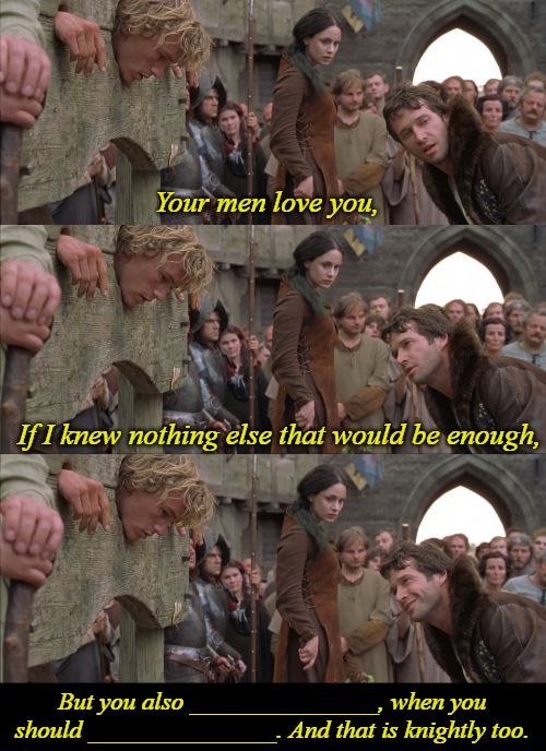 High Quality A knight's Tale Sir William Scene Blank Meme Template
