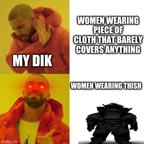 Drake No/Yes | WOMEN WEARING PIECE OF CLOTH THAT BARELY COVERS ANYTHING; MY DIK; WOMEN WEARING THISH | image tagged in drake no/yes | made w/ Imgflip meme maker