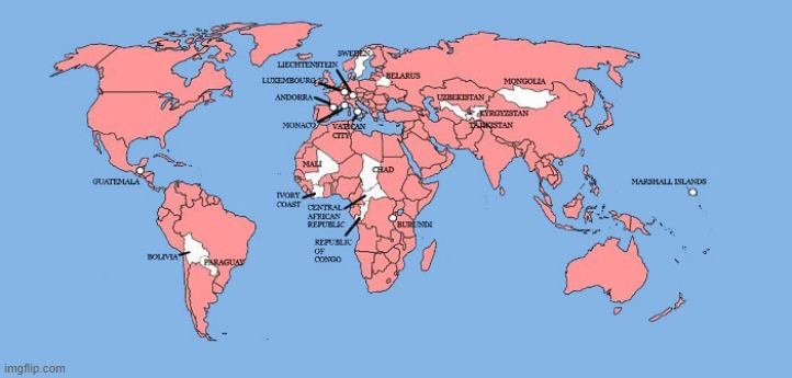 The white countries are the countries Britain has never been at war with | made w/ Imgflip meme maker