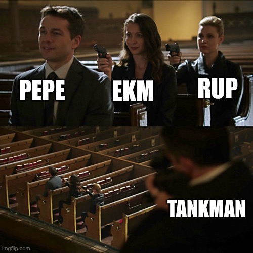 Assassination chain | PEPE EKM RUP TANKMAN | image tagged in assassination chain | made w/ Imgflip meme maker