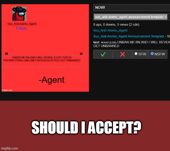 SHOULD I ACCEPT? | made w/ Imgflip meme maker